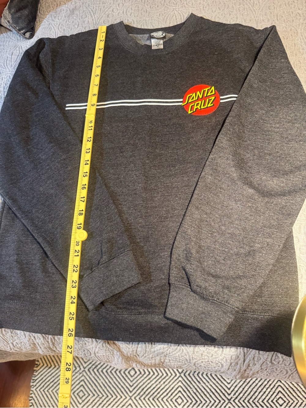 Santa Cruz Skateboards Womens Charcoal Crewneck with Red & Yellow Logo - Picture 2 of 4